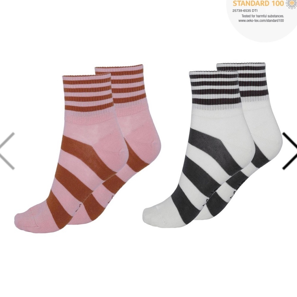 Molo Pink and Brown, Gray and White Striped Socks Set